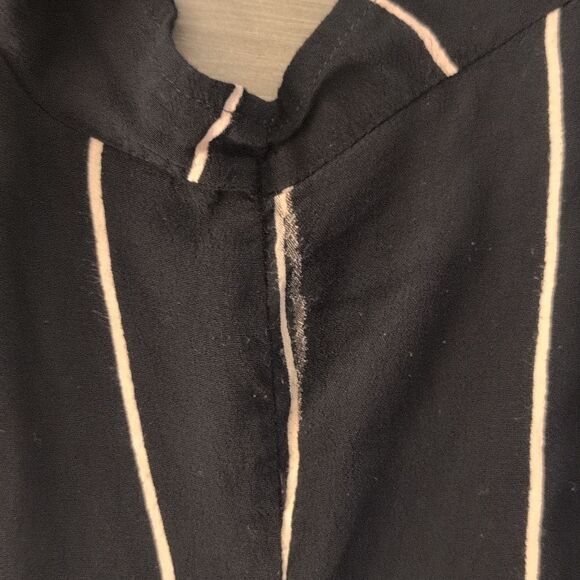 LOFT Wrap Dress with White Stripes and belt - Picture 14 of 15